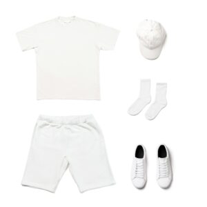 Set of different blank white clothes for design